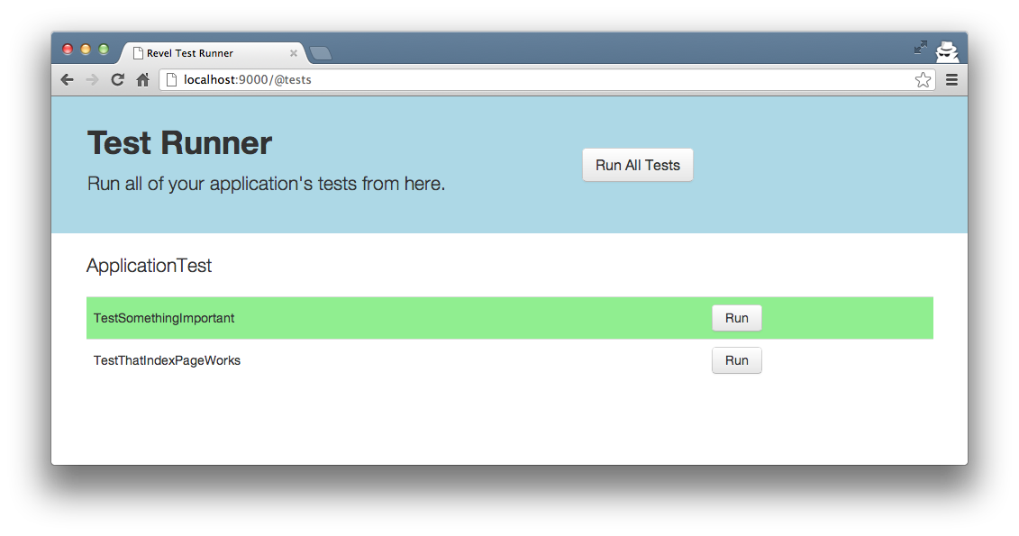 Test Runner interface