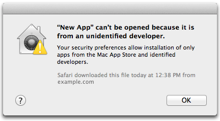 在macOS系统中，会对未签名的应用提出警告
