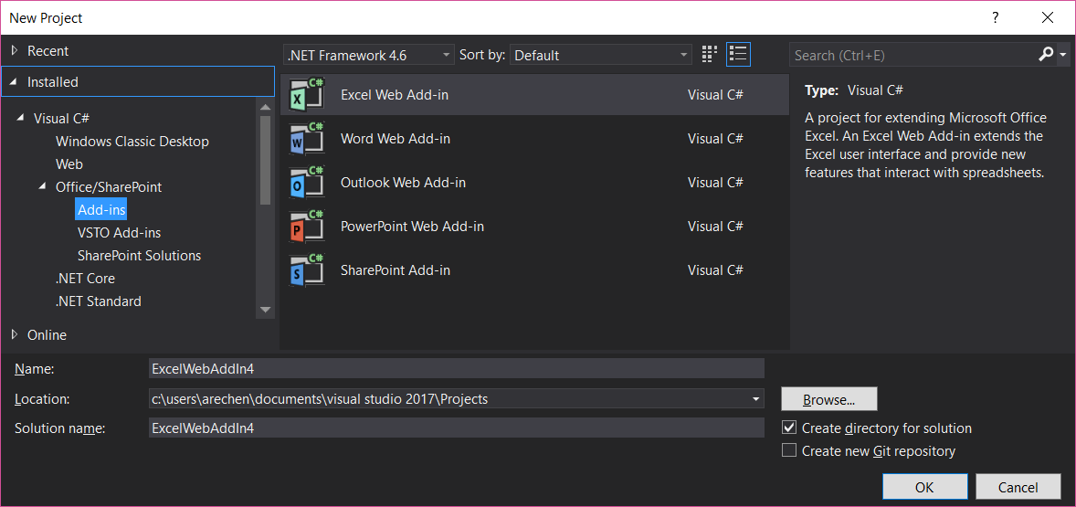 在Visual Studio 中开发Office Add-in - 图2