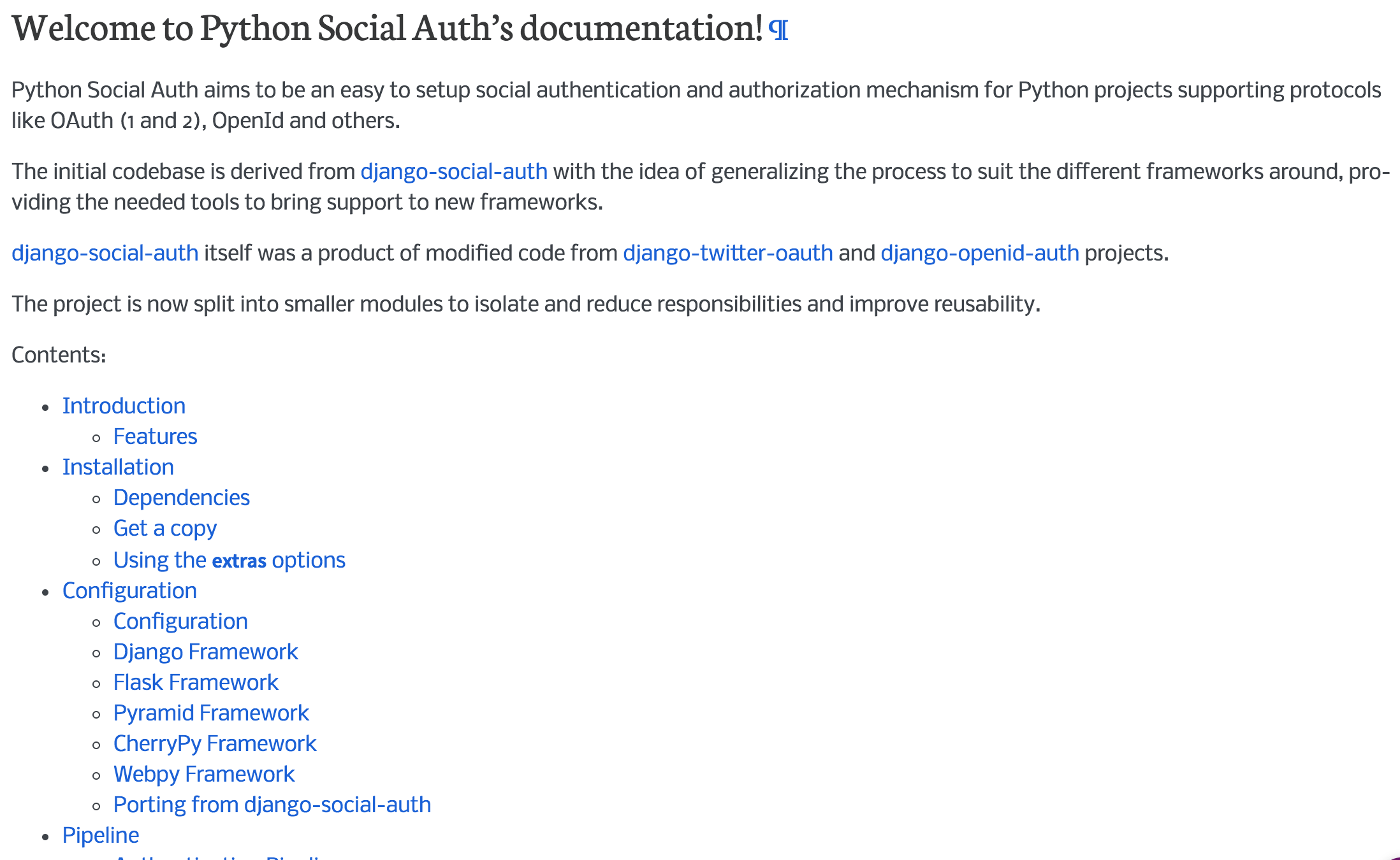 Python Social Auth 文档